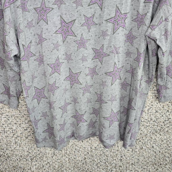 Torrid Pajama Top Womens 0 US 12 Gray Star Print Sleepwear Scoop‎ Neck Lounge - Picture 5 of 7